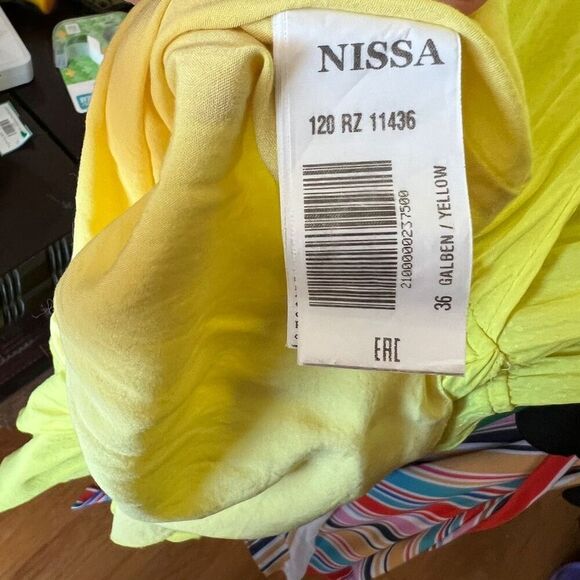 Nissa Ruffled Yellow Asymmetrical Dress – Size 2 Summer Vibes - Picture 15 of 16